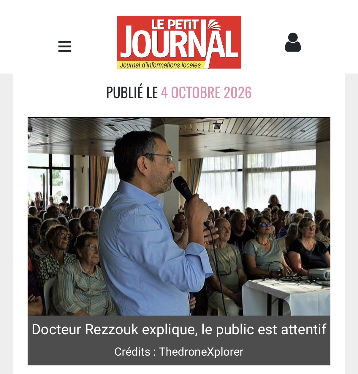Le Petit Journal : le Dr Rezzouk explique, le public est attentif