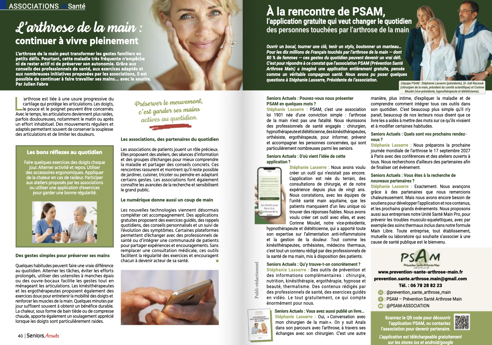 Article de Seniors Actuels : À la rencontre de PSAM